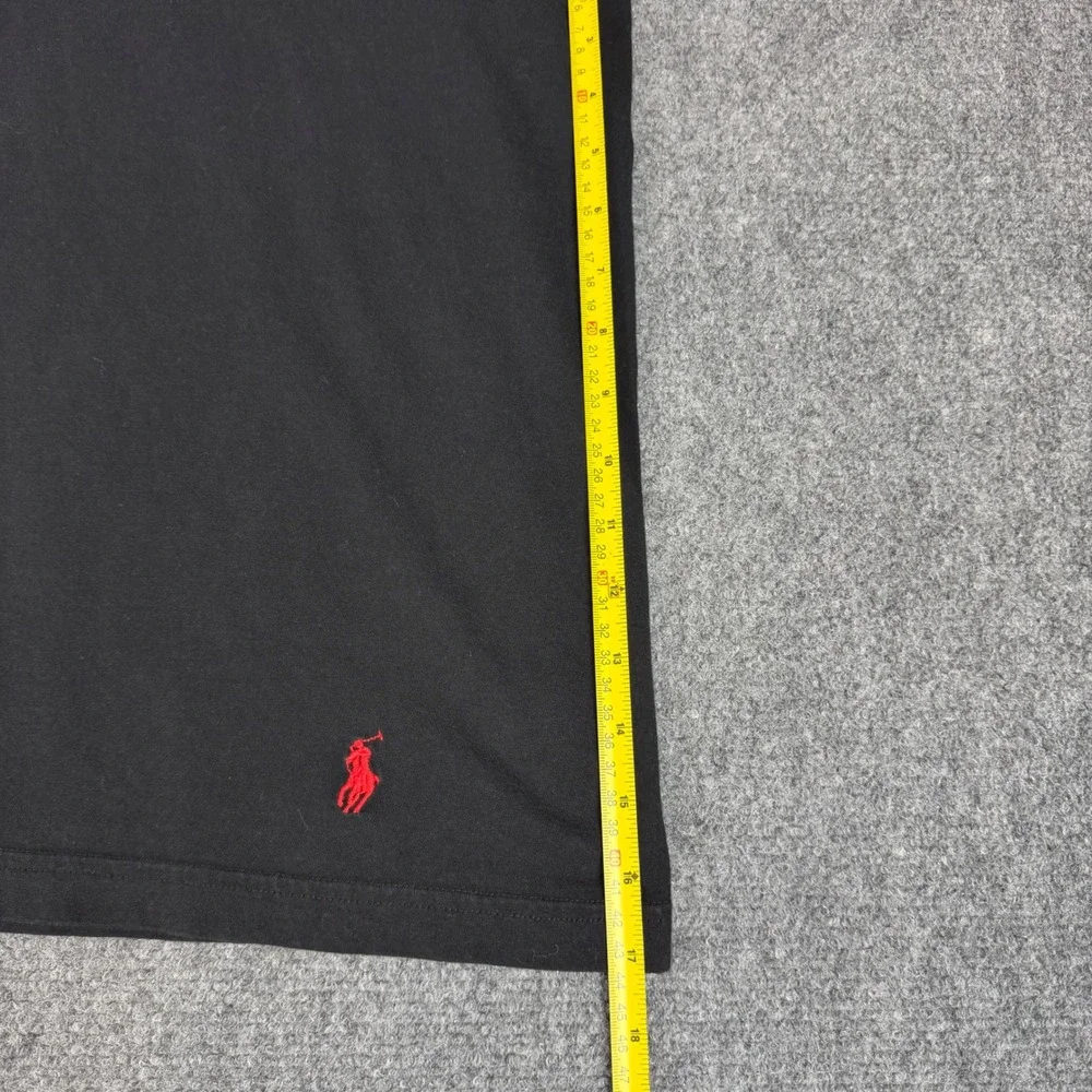Polo Ralph Lauren Mens XL Black Classic Fit Cotton Crewneck Tee Red Pony Logo